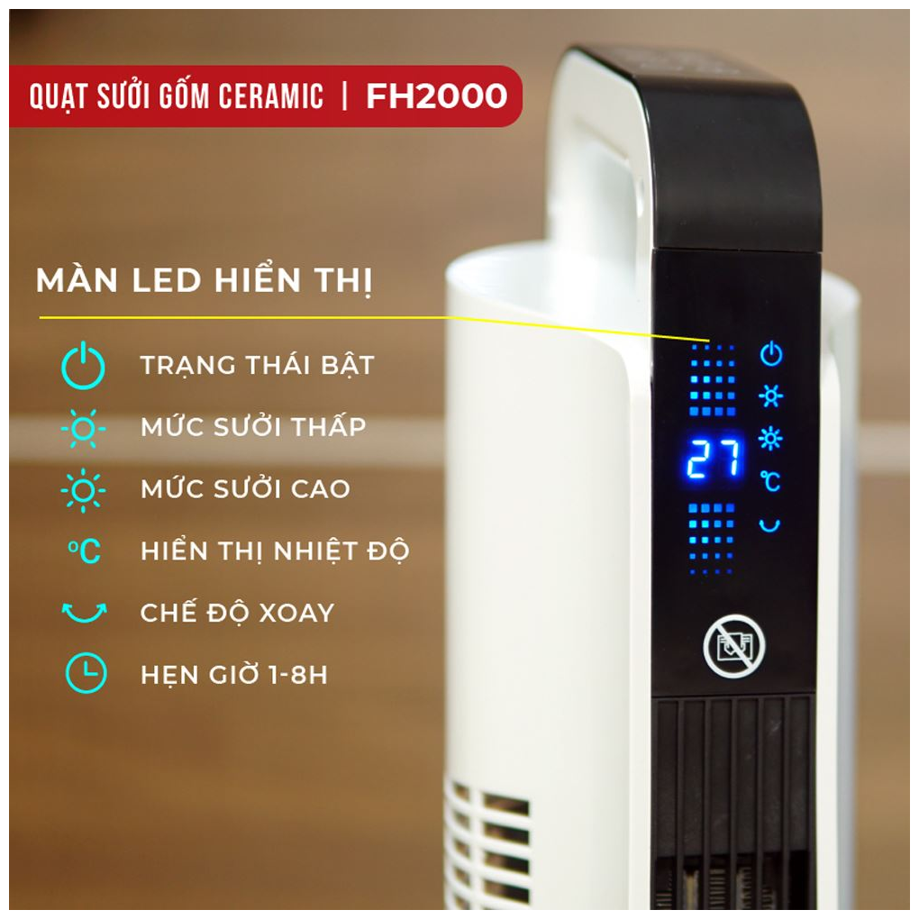 Quạt Sưởi Gốm Ceramic Để Sàn Fujihome FH2000 6