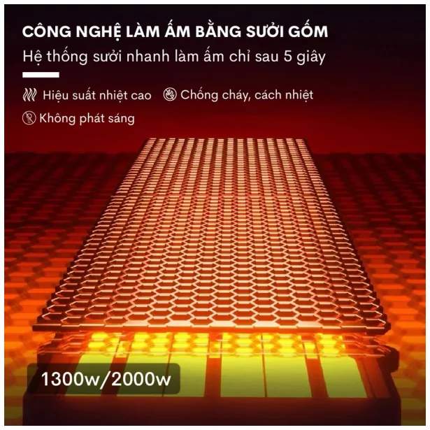 Quạt Sưởi Gốm Ceramic Để Sàn Fujihome FH2000M