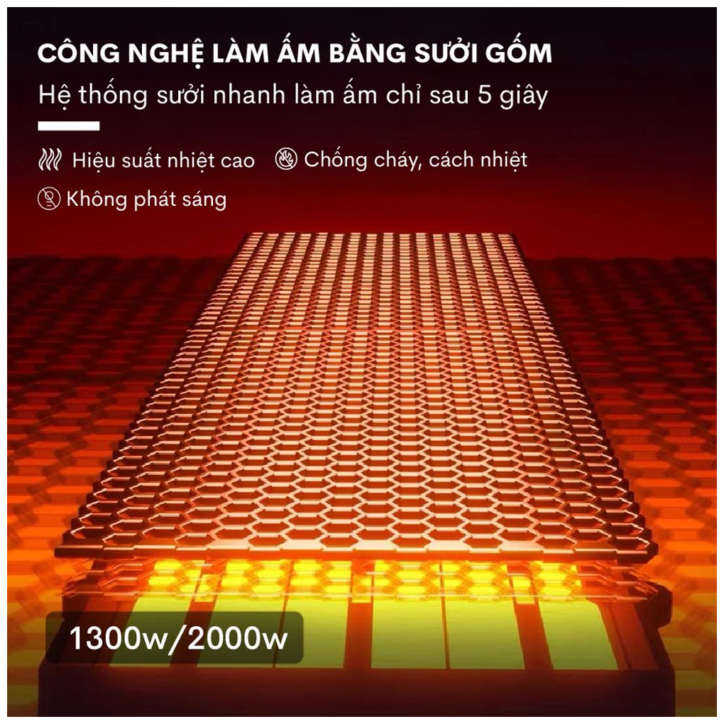 Quạt Sưởi Gốm Ceramic Để Sàn Fujihome FH2000M 11
