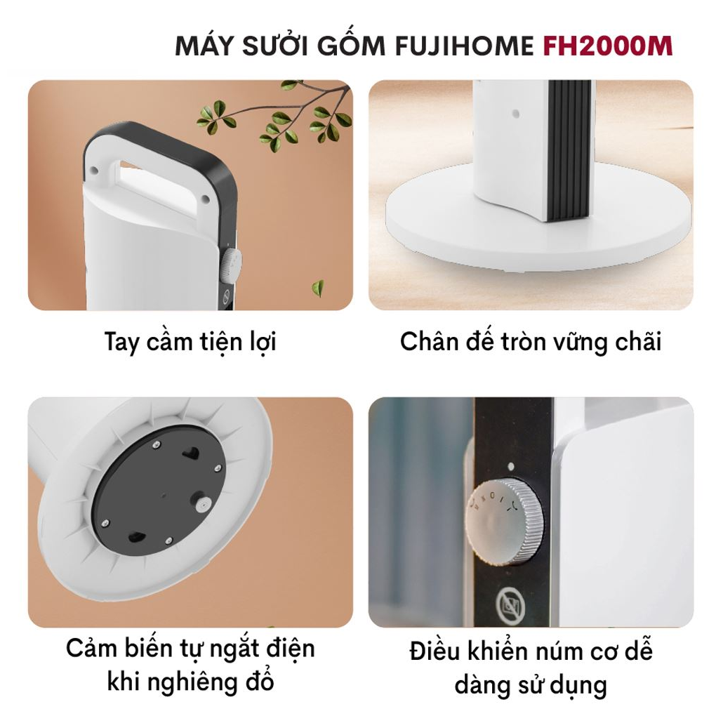 Quạt Sưởi Gốm Ceramic Để Sàn Fujihome FH2000M 6