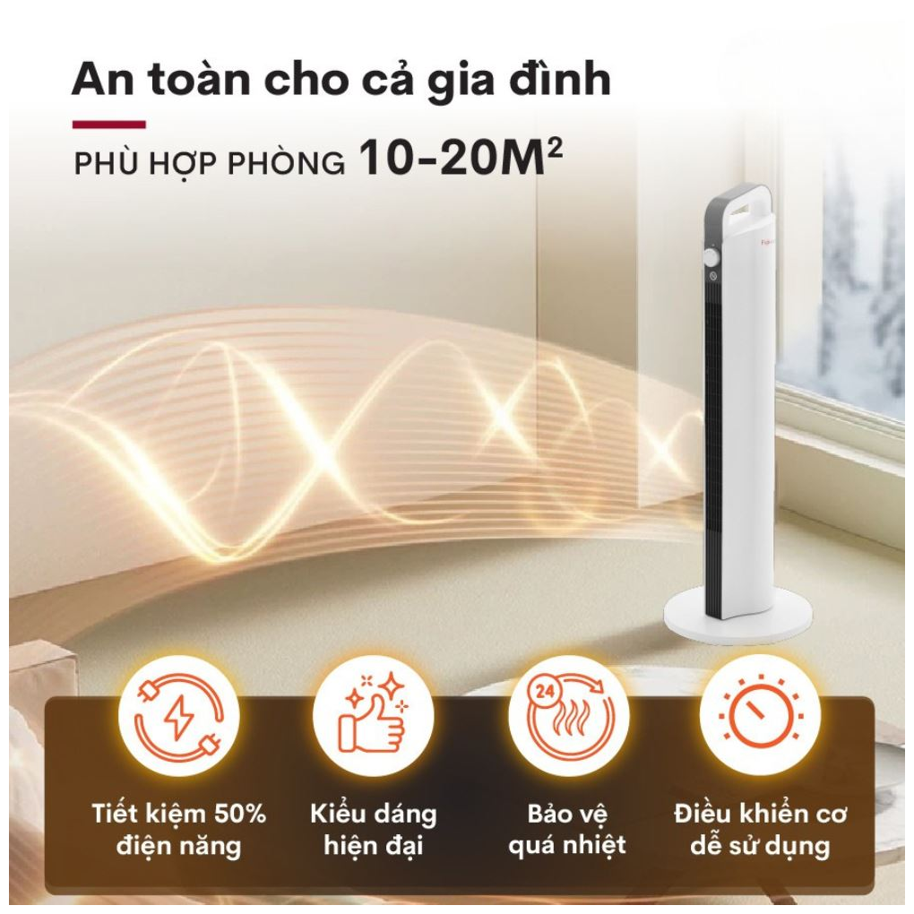 Quạt Sưởi Gốm Ceramic Để Sàn Fujihome FH2000M 7