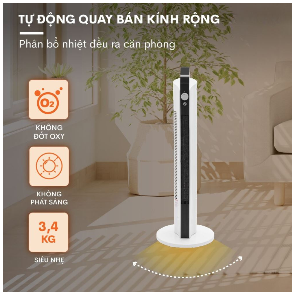 Quạt Sưởi Gốm Ceramic Để Sàn Fujihome FH2000M 9