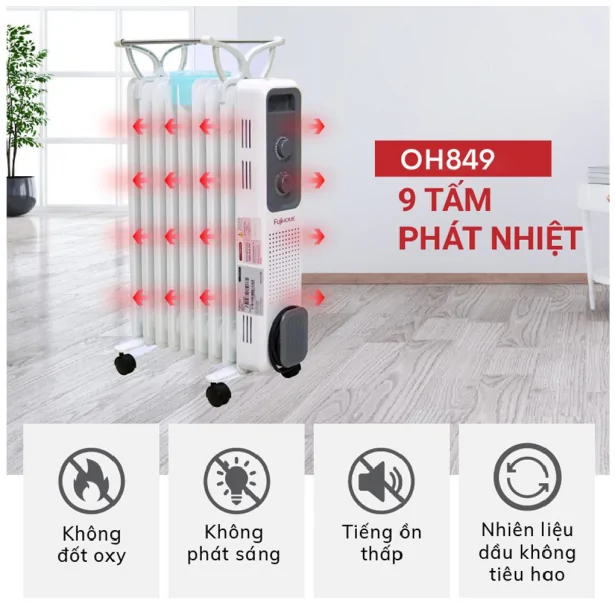 Máy Sưởi Dầu Fujihome OH849