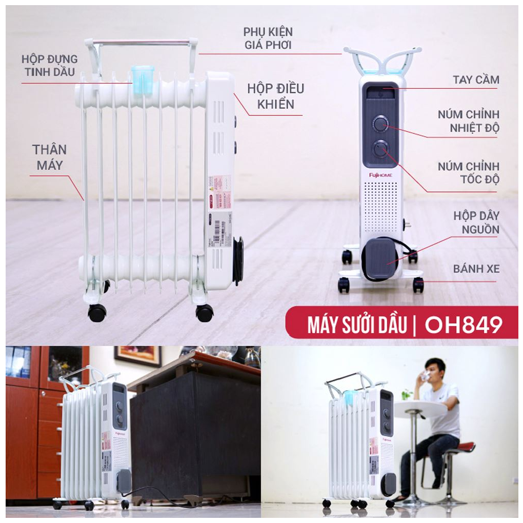 Máy Sưởi Dầu Fujihome OH849 8