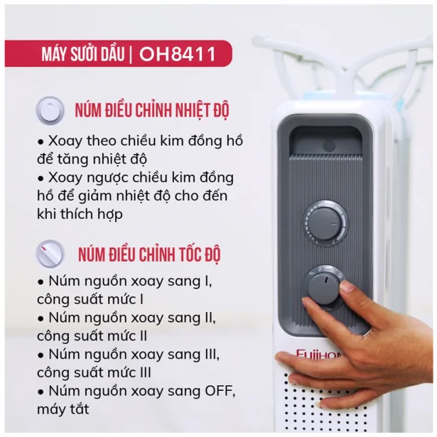 Máy Sưởi Dầu Fujihome OH8411