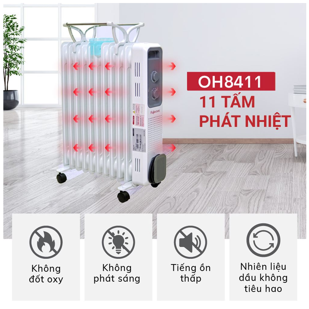 Máy Sưởi Dầu Fujihome OH8411 4