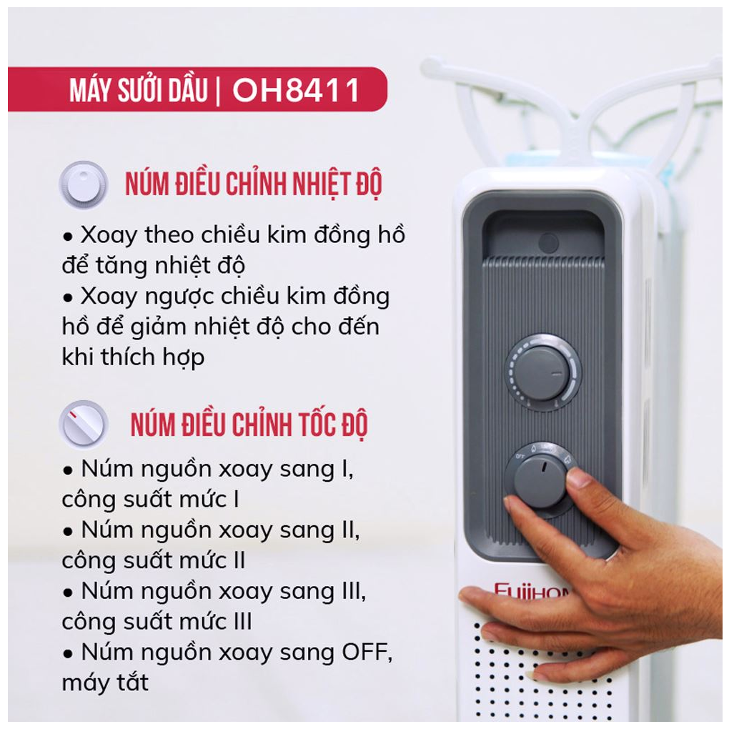 Máy Sưởi Dầu Fujihome OH8411 5