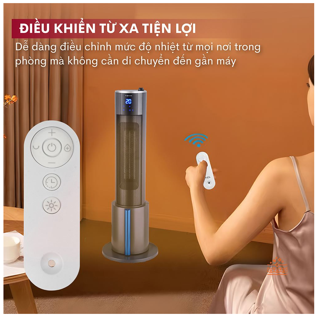 Quạt Sưởi Gốm Tích Hợp Tạo Ẩm Fujihome FH6000 10