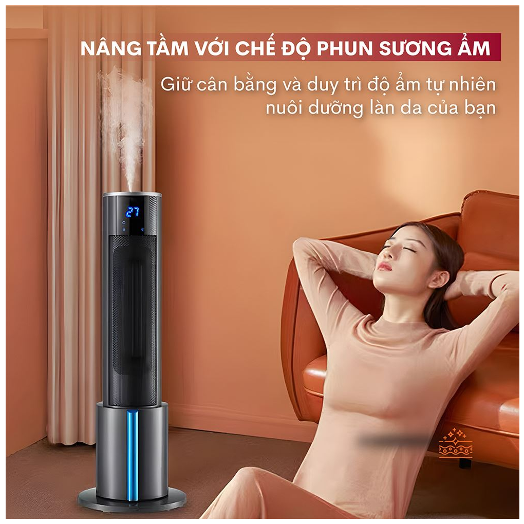 Quạt Sưởi Gốm Tích Hợp Tạo Ẩm Fujihome FH6000 12