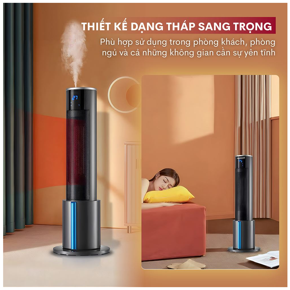 Quạt Sưởi Gốm Tích Hợp Tạo Ẩm Fujihome FH6000 4