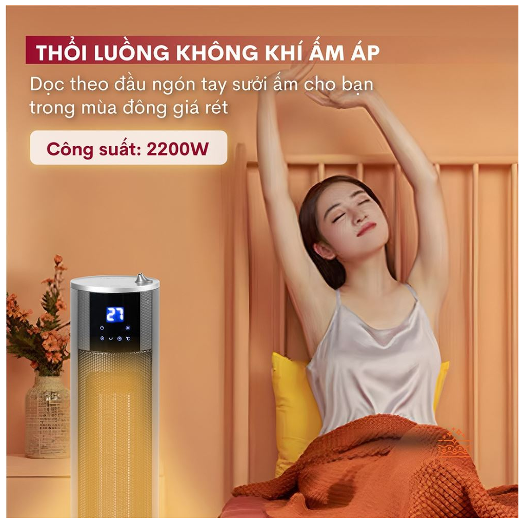 Quạt Sưởi Gốm Tích Hợp Tạo Ẩm Fujihome FH6000 7