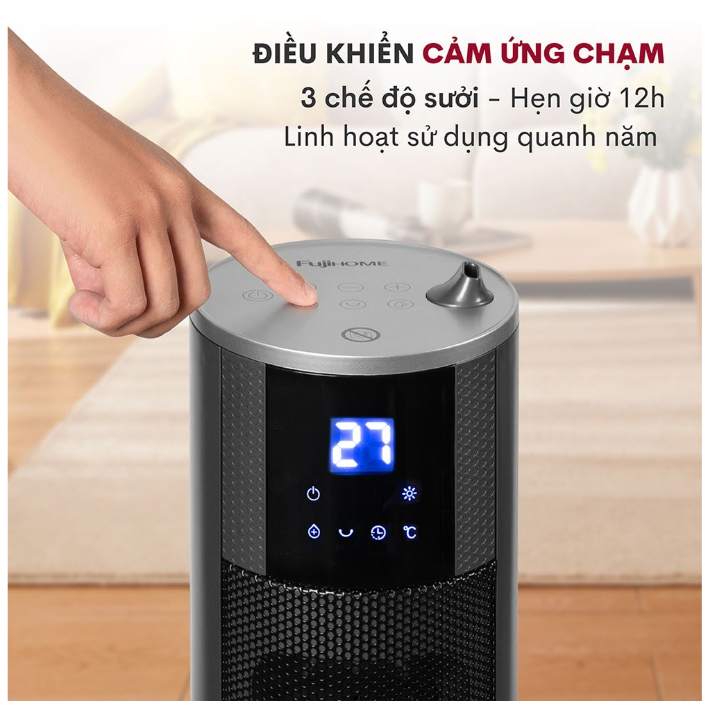Quạt Sưởi Gốm Tích Hợp Tạo Ẩm Fujihome FH6000 9