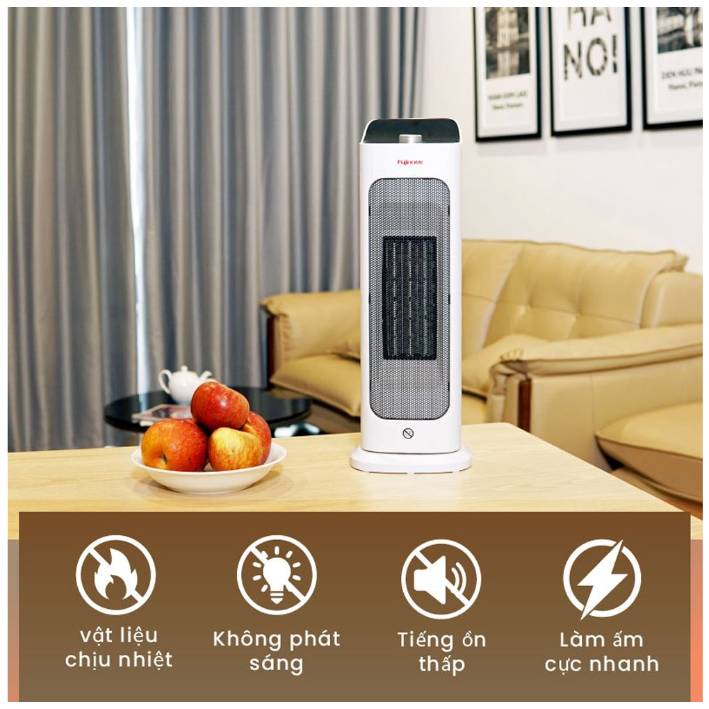 Quạt Sưởi Gốm Để Bàn Fujihome FH1000 6