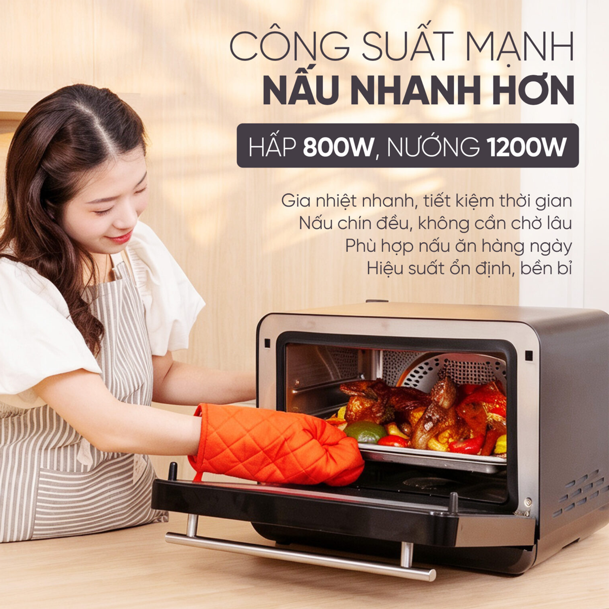 Nồi Chiên Không Dầu Kết Hợp Hấp Cao Cấp Magic Eco S-23 4