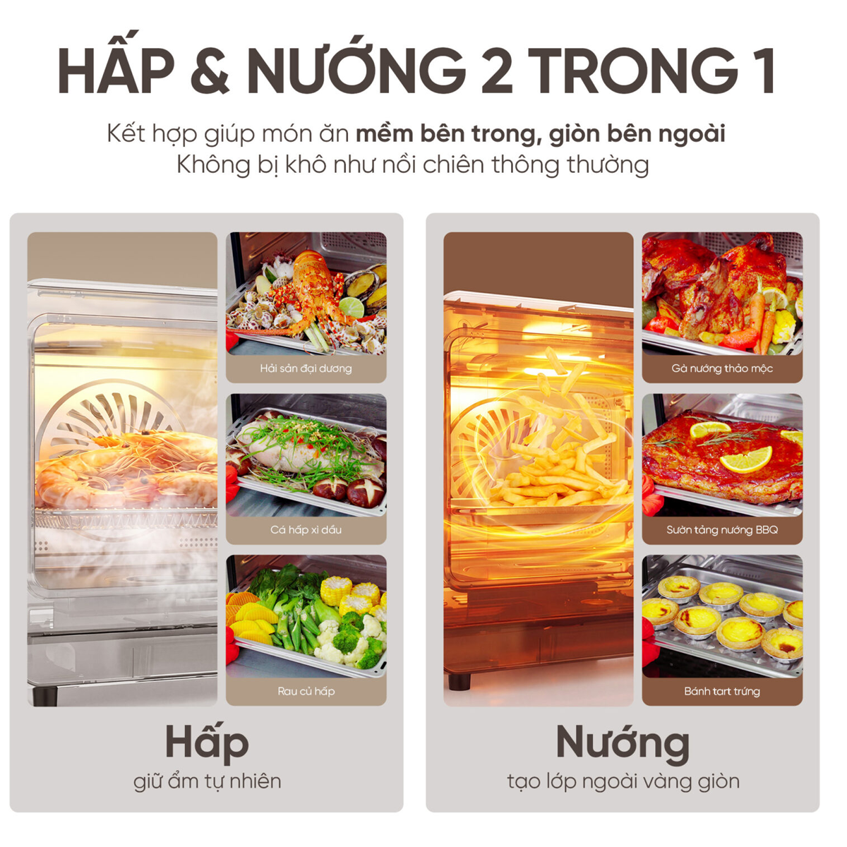 Nồi Chiên Không Dầu Kết Hợp Hấp Cao Cấp Magic Eco S-23 6