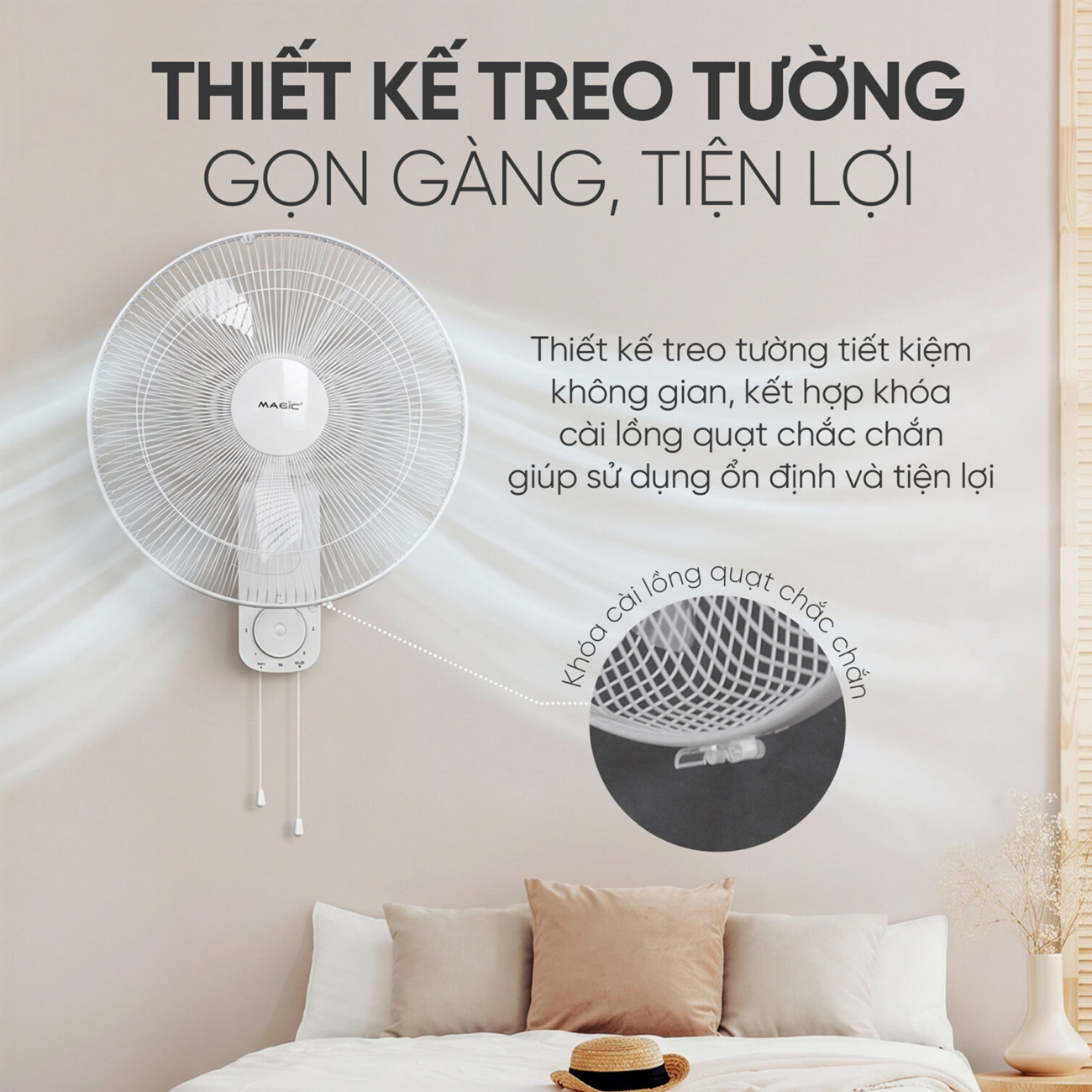 Quạt Treo Tường Có Điều Khiển Từ Xa Magic Eco A-258 2