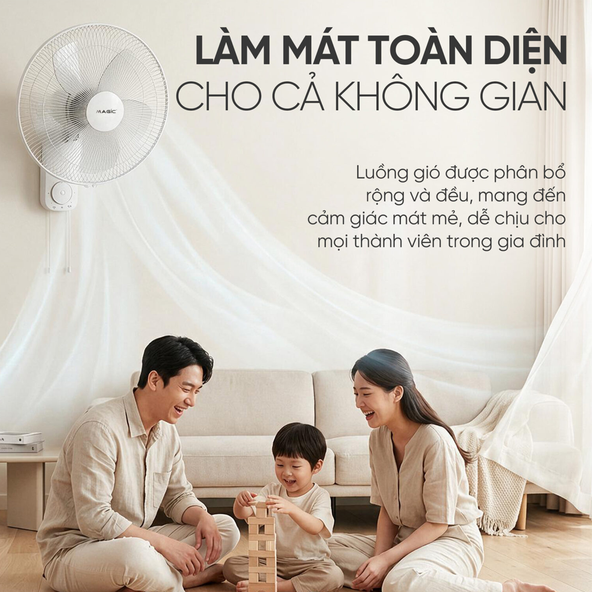 Quạt Treo Tường Có Điều Khiển Từ Xa Magic Eco A-258 3