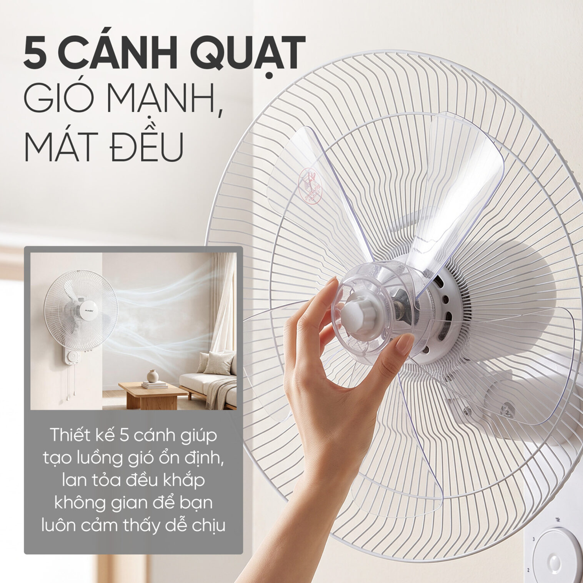 Quạt Treo Tường Có Điều Khiển Từ Xa Magic Eco A-258 4
