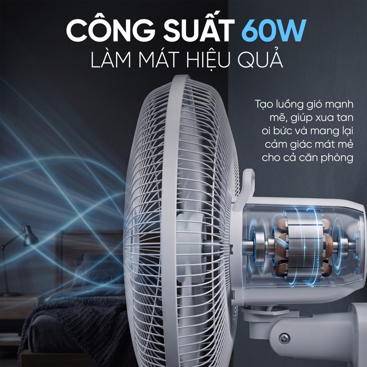 Quạt Treo Tường Có Điều Khiển Từ Xa Magic Eco A-258 7