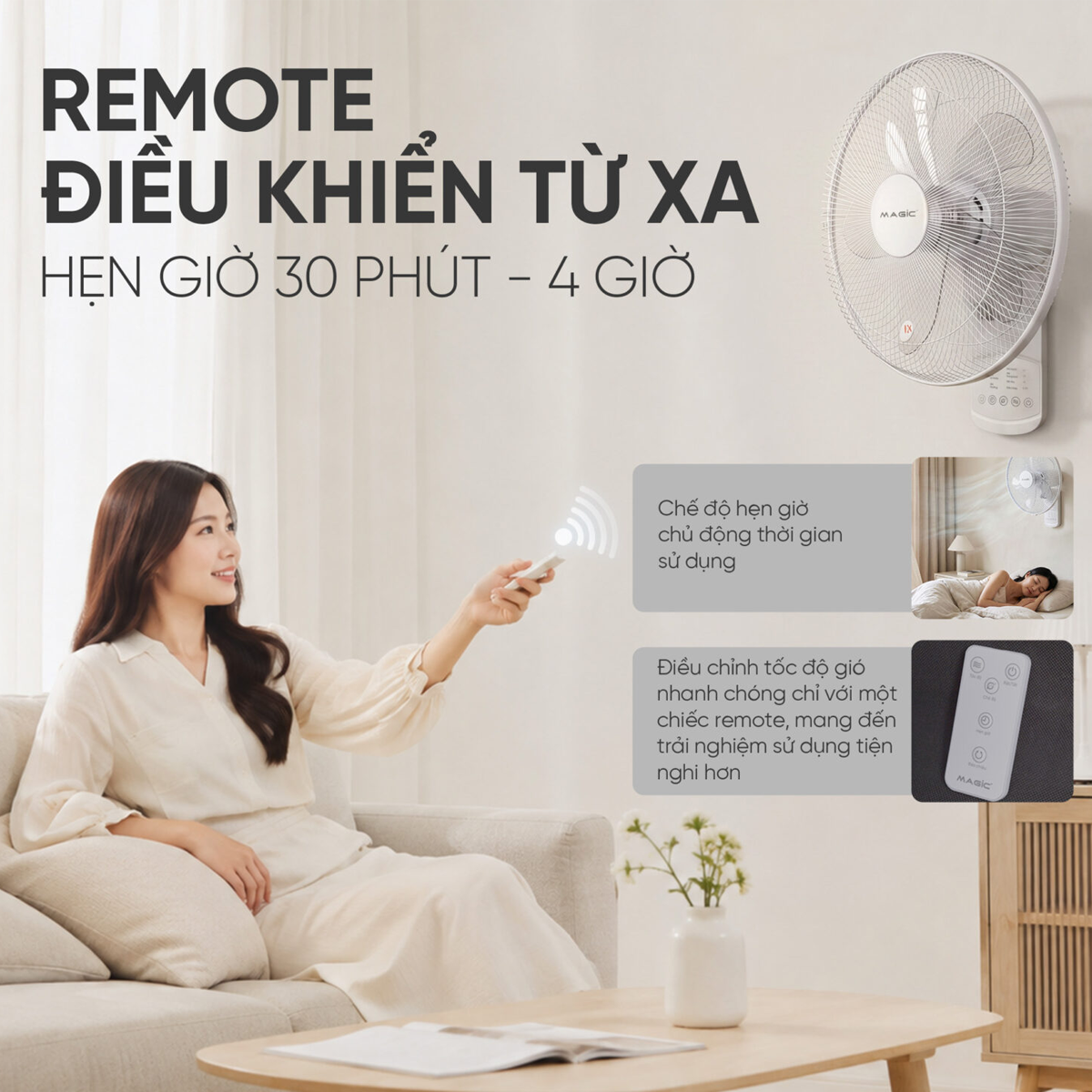 Quạt Treo Tường Magic Eco A-259 60W 4