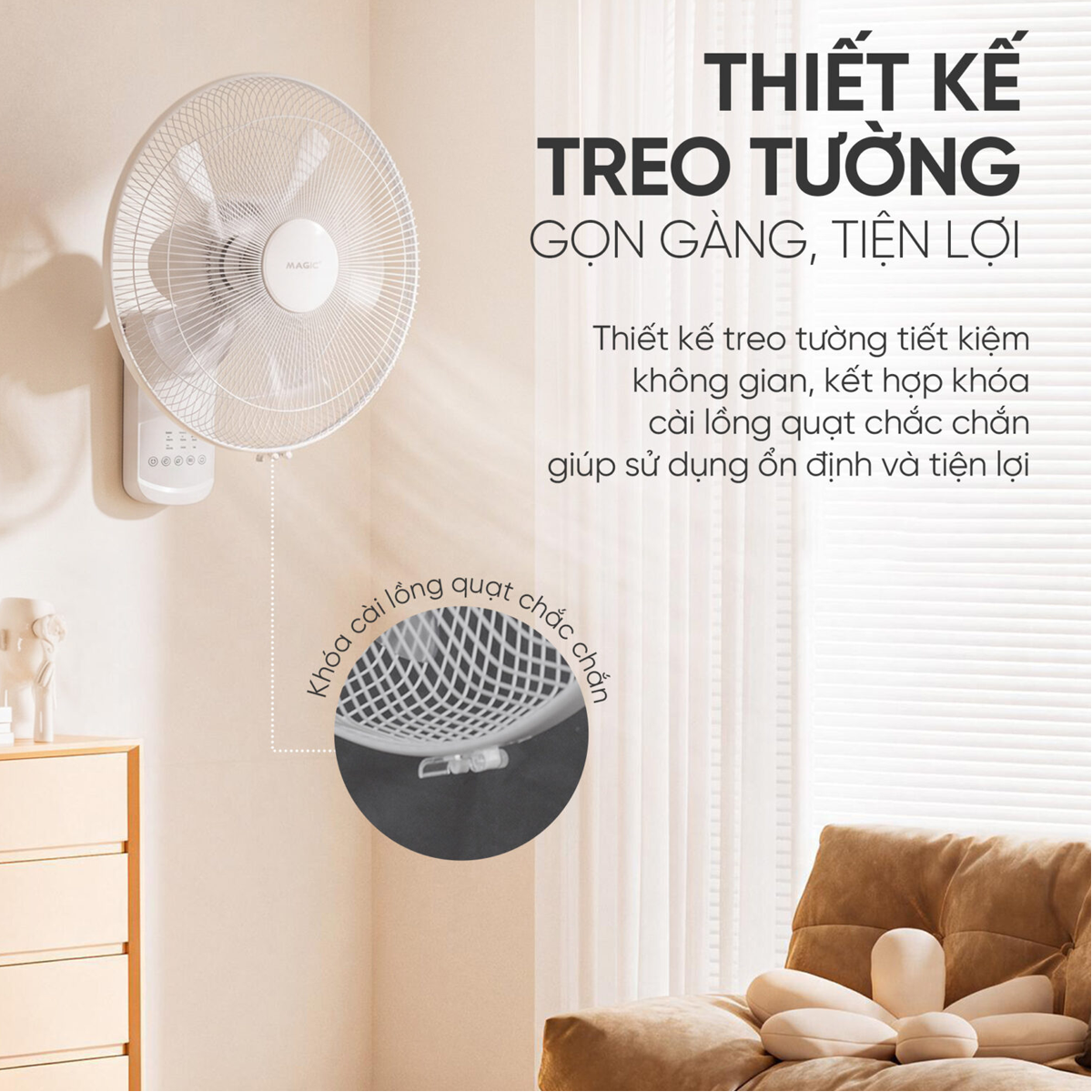 Quạt Treo Tường Magic Eco A-259 60W 5