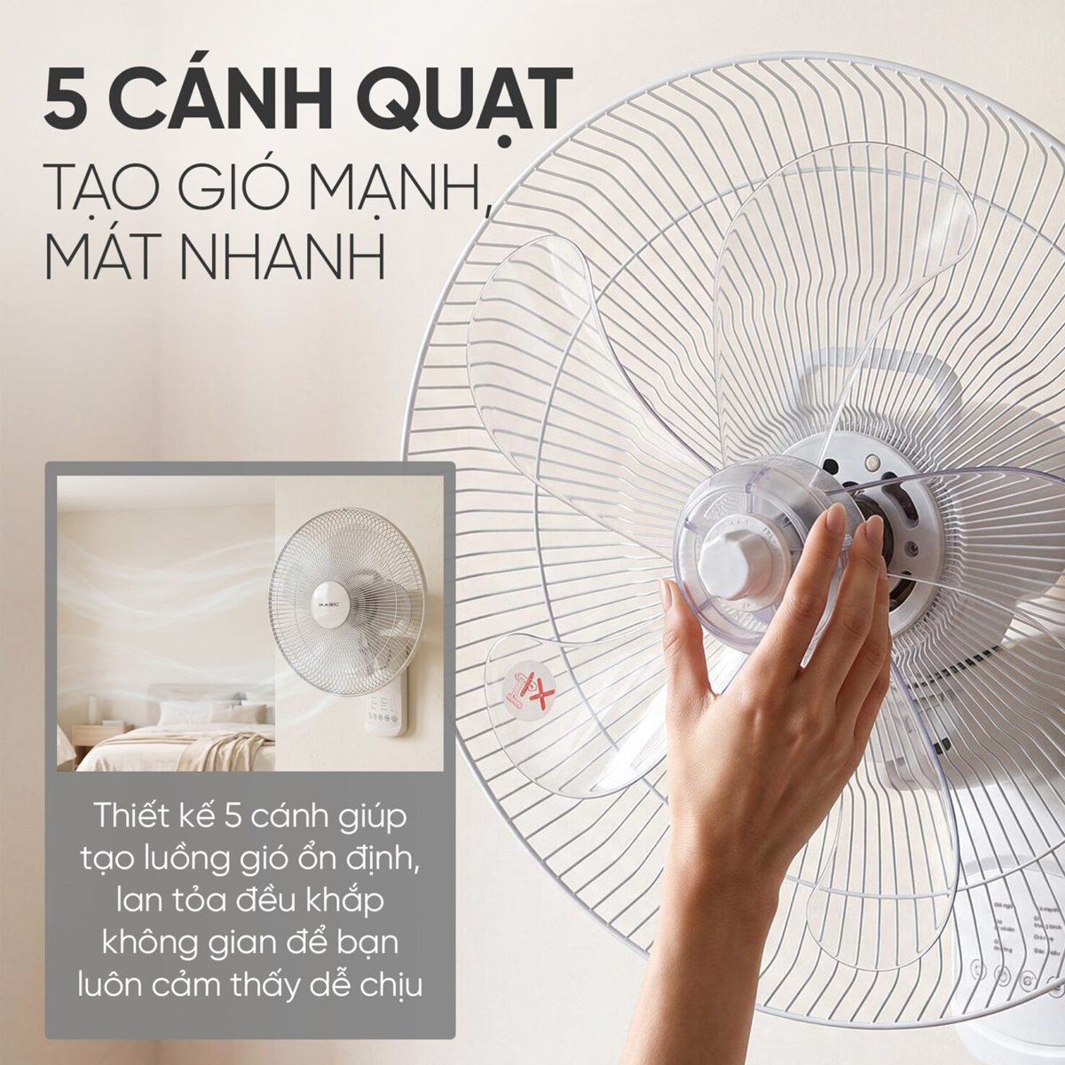Quạt Treo Tường Magic Eco A-259 60W 7