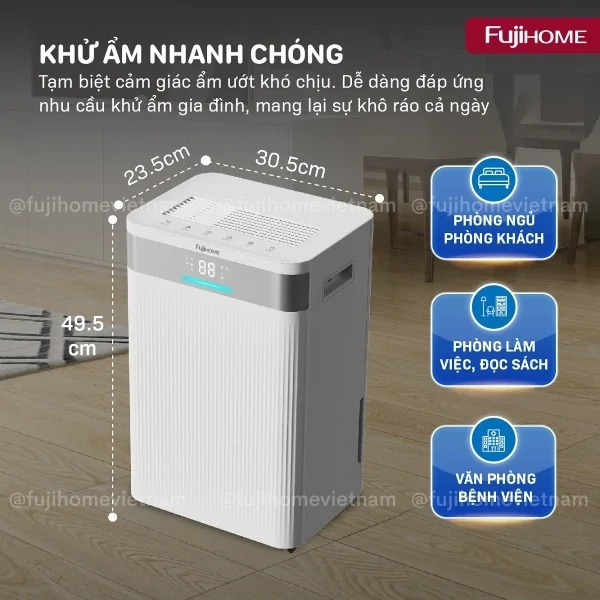Máy Hút Ẩm Dân Dụng Fujihome DH20NW 0