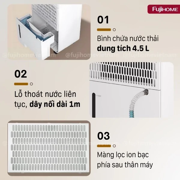 Máy Hút Ẩm Dân Dụng Fujihome DH20NW 7