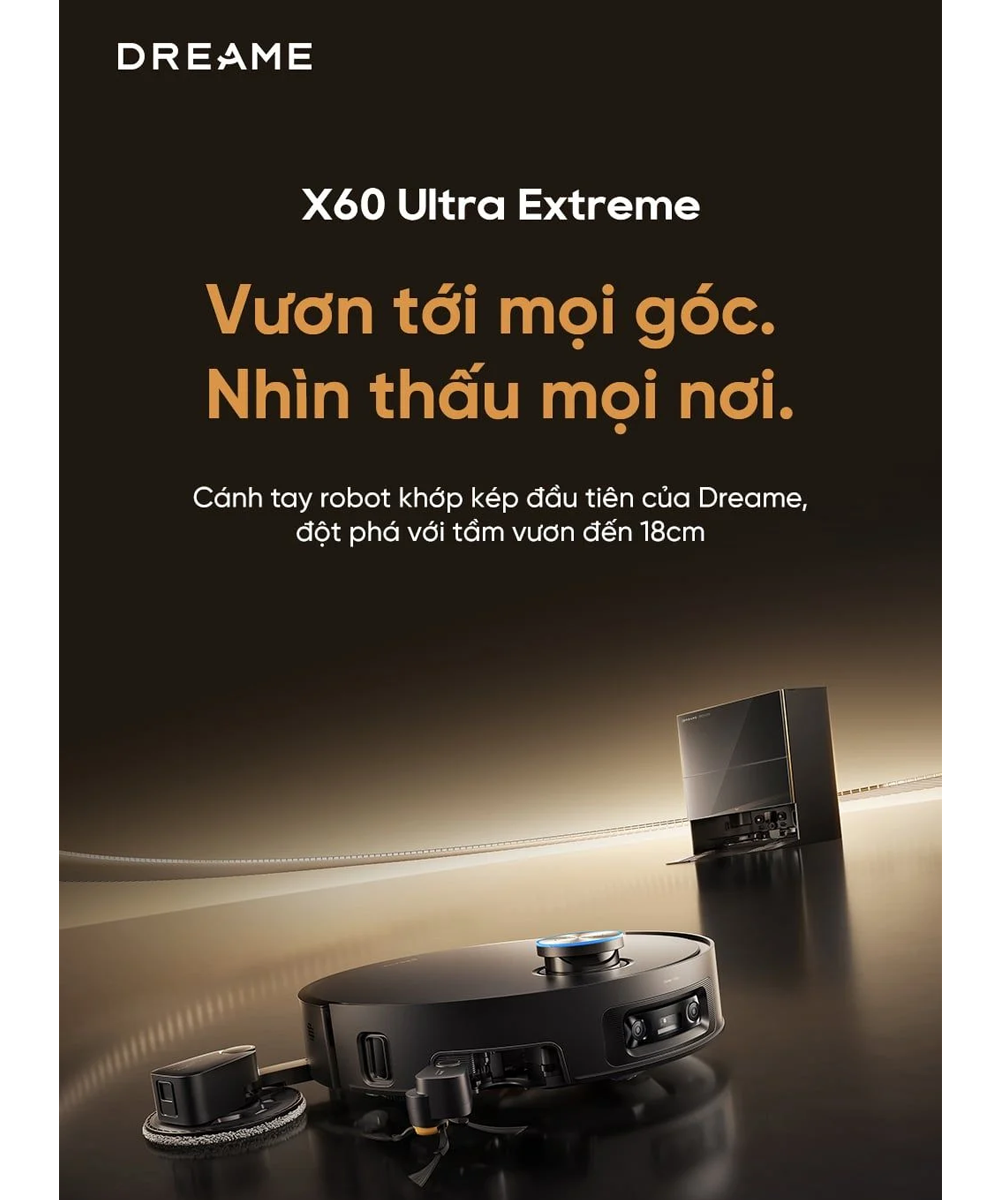 Robot Hút Bụi Lau Nhà Dreame X60 Ultra Extreme Màu Đen 8