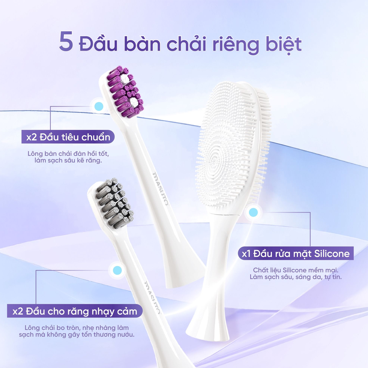 Bàn Chải Điện Masuto HyperUVSonic - 5 Đầu Bàn Chải 5