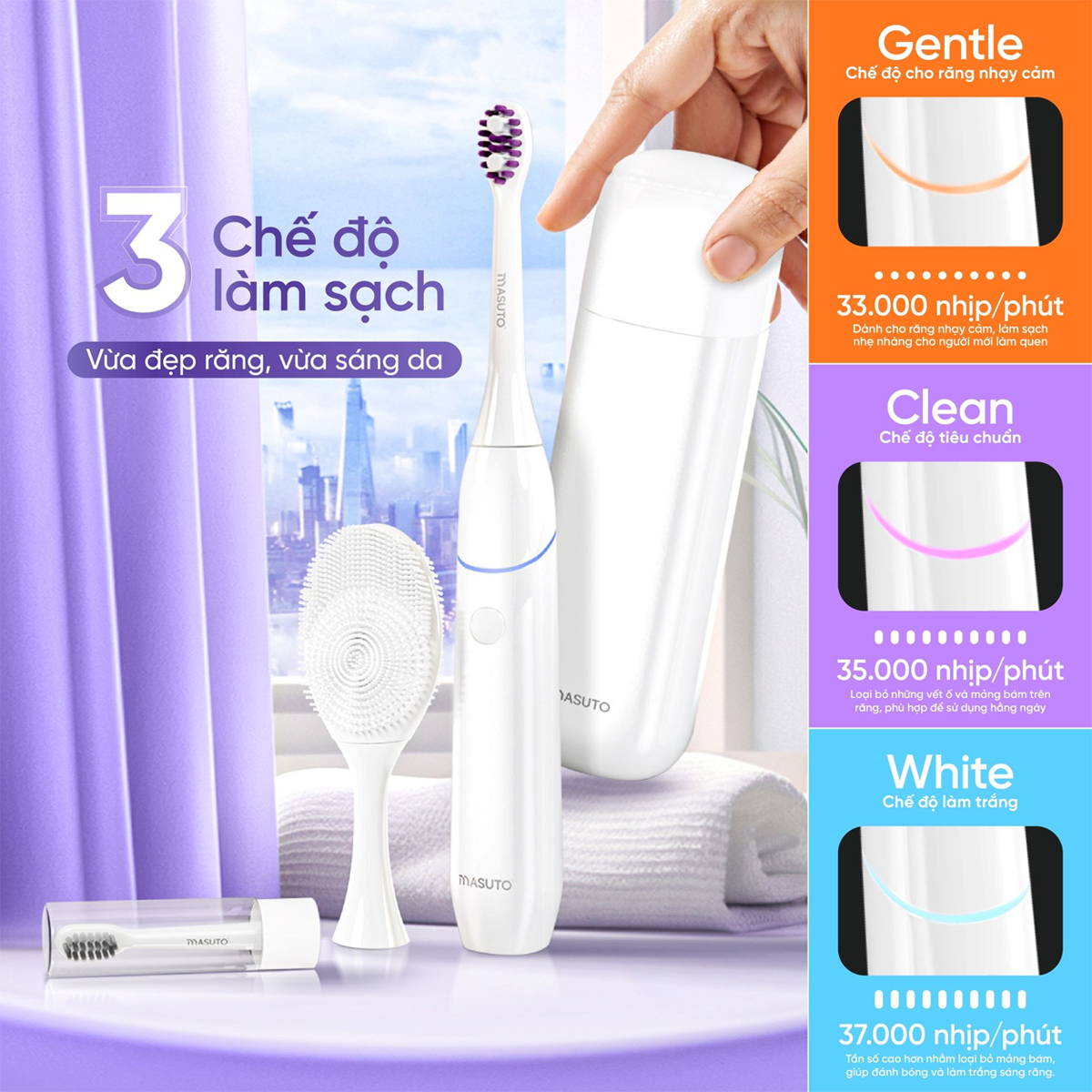 Bàn Chải Điện Masuto HyperUVSonic - 5 Đầu Bàn Chải 6