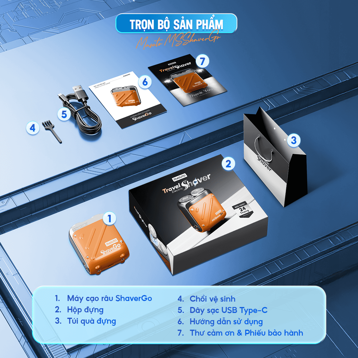 Máy Cạo Râu Du Lịch Masuto MSShaverGo 11