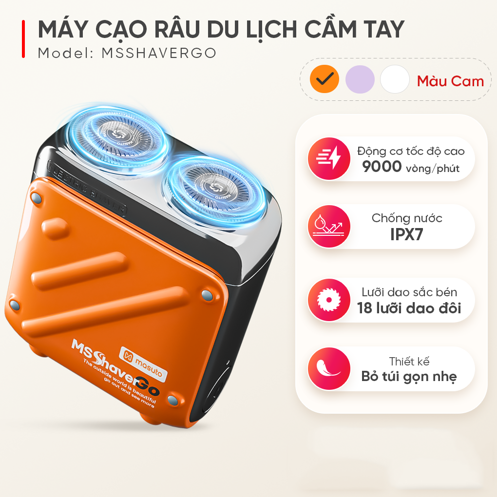 Máy Cạo Râu Du Lịch Masuto MSShaverGo 3