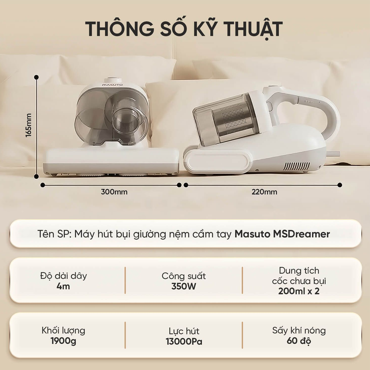 Máy Hút Bụi Giường Nệm Masuto MSDREAMER 7