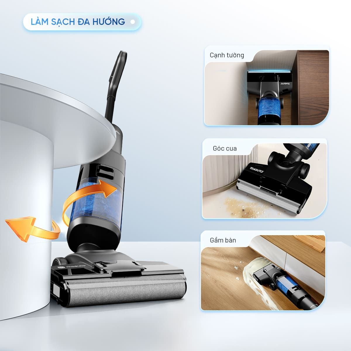 Máy Hút Bụi Lau Nhà Không Dây Masuto MSFOLD 8