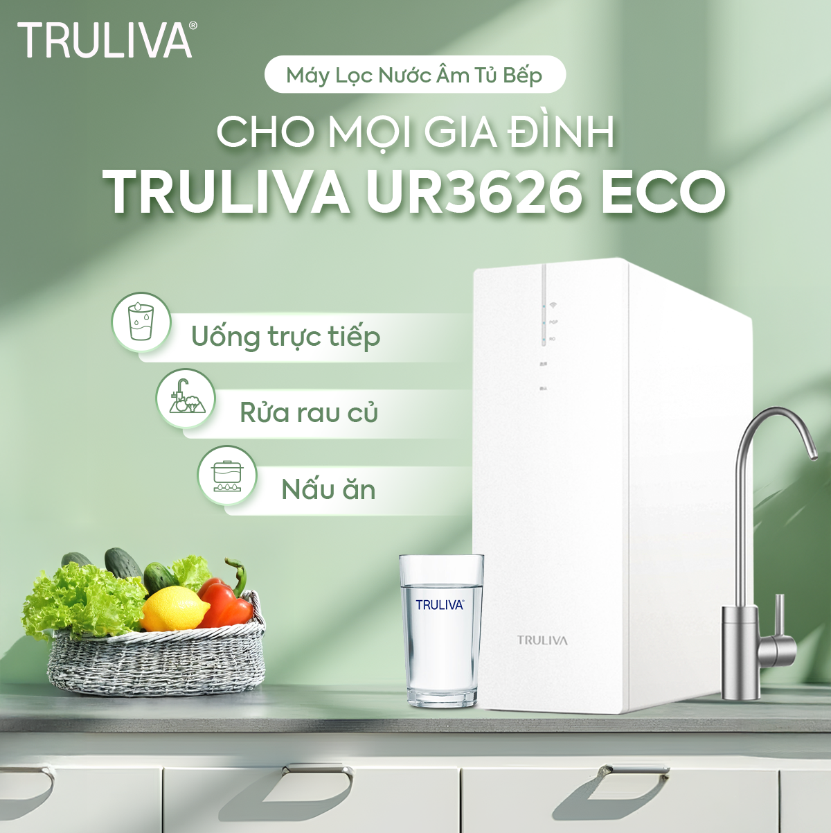 Máy Lọc Nước Âm Tủ Truliva UR3626 0