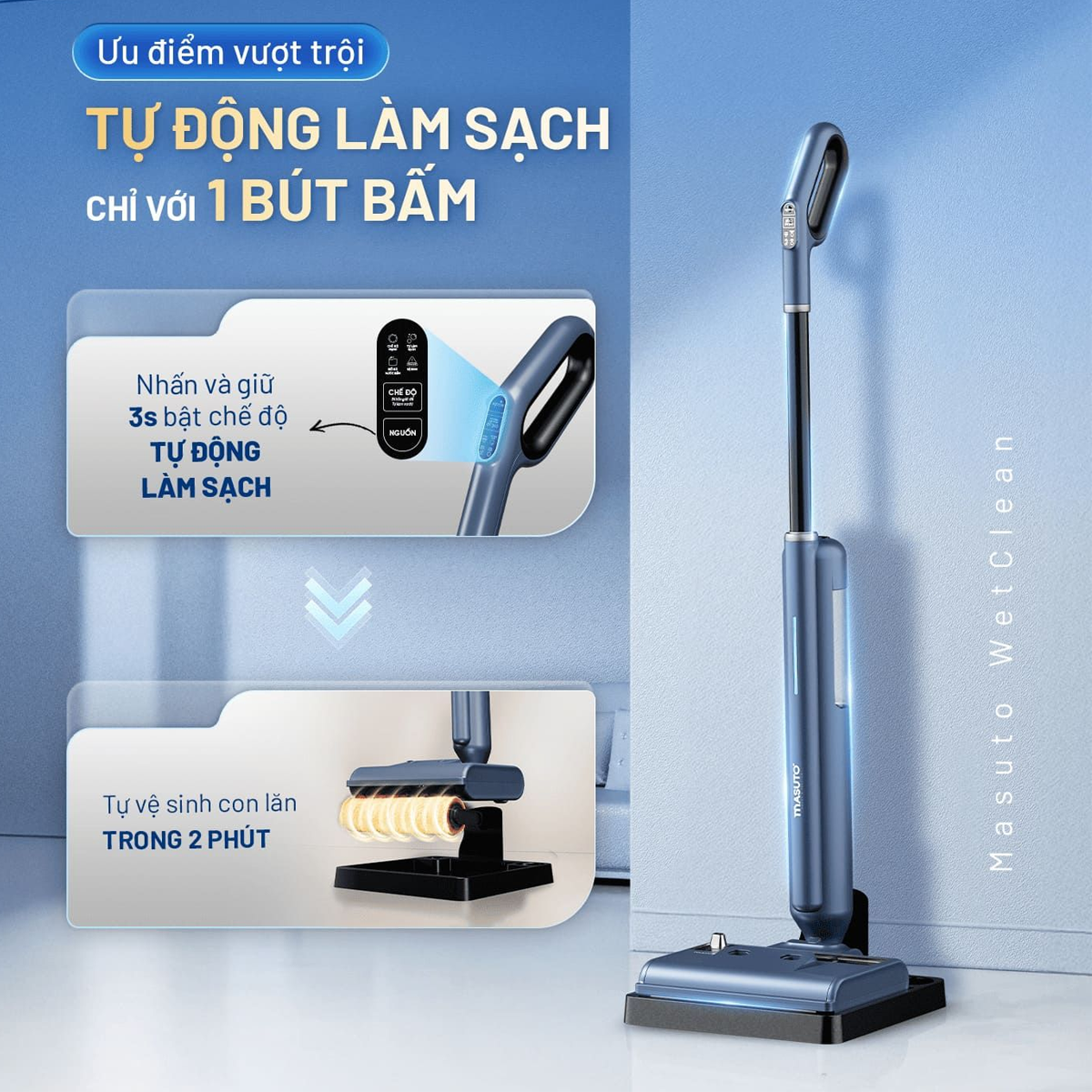 Máy Lau Nhà Cầm Tay Masuto MSWetClean 2