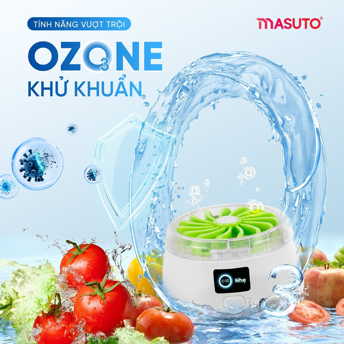 Máy Rửa Thực Phẩm Bằng Ozone Masuto MSPrimeSafe 3