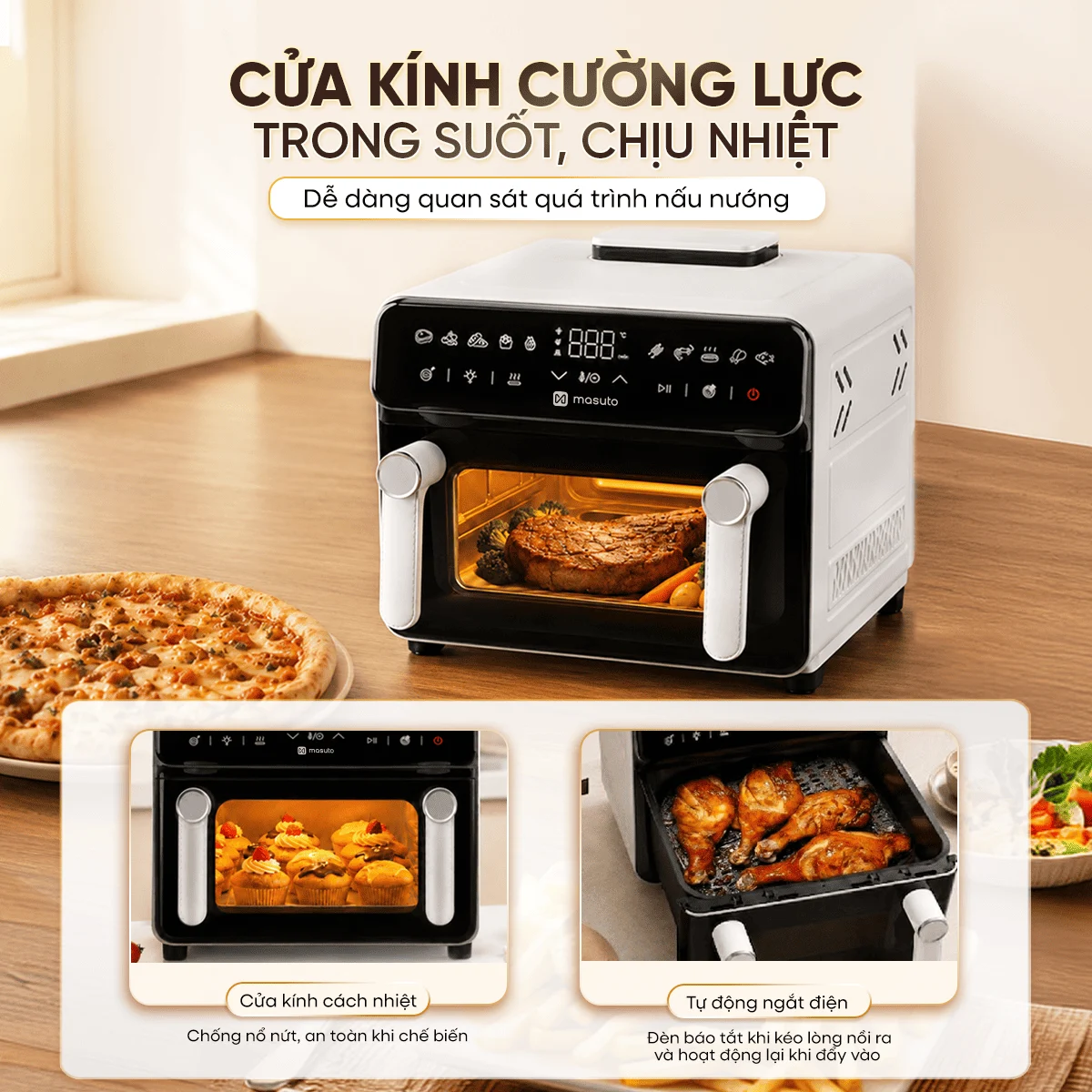 Nồi Chiên Không Dầu Masuto MSPPrimeAir 12 Lít 11