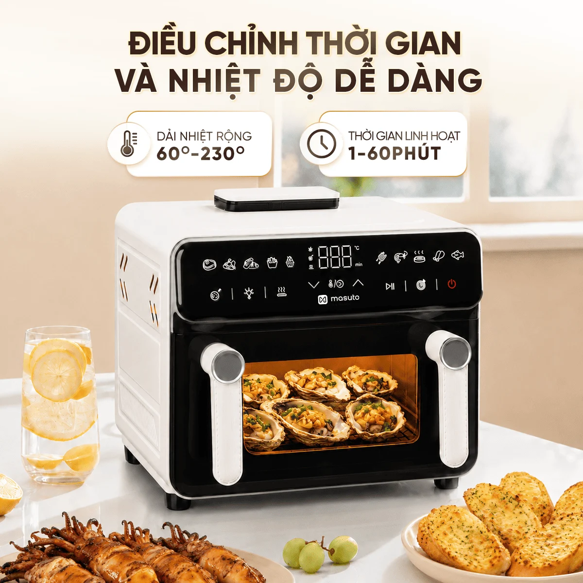 Nồi Chiên Không Dầu Masuto MSPPrimeAir 12 Lít 13