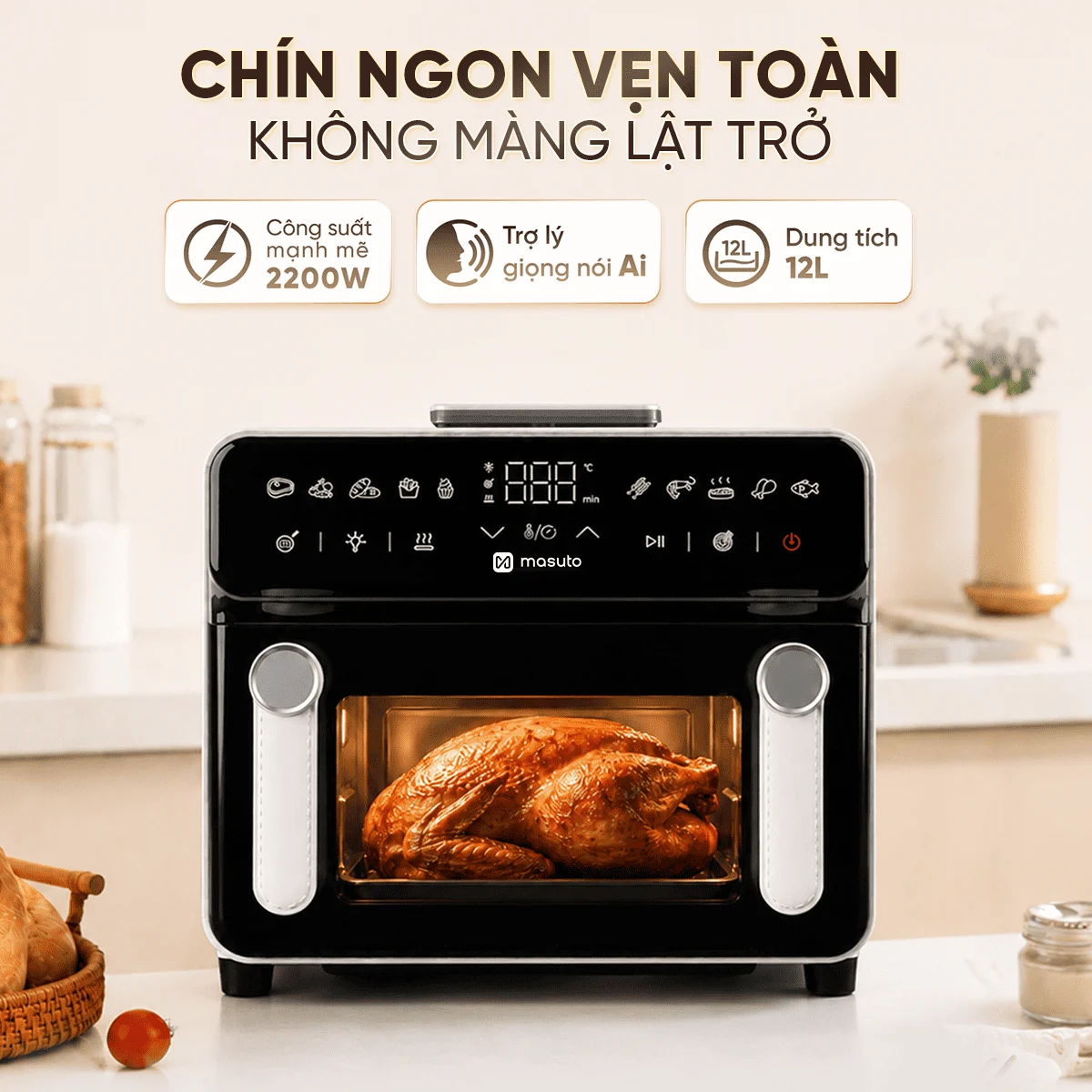 Nồi Chiên Không Dầu Masuto MSPPrimeAir 12 Lít 2