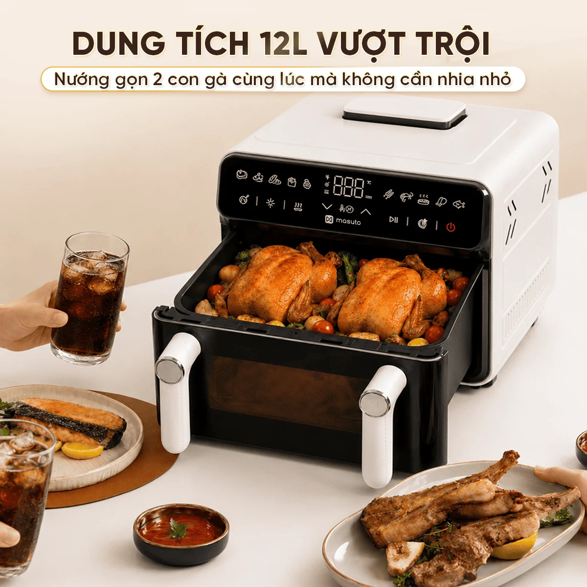 Nồi Chiên Không Dầu Masuto MSPPrimeAir 12 Lít 7