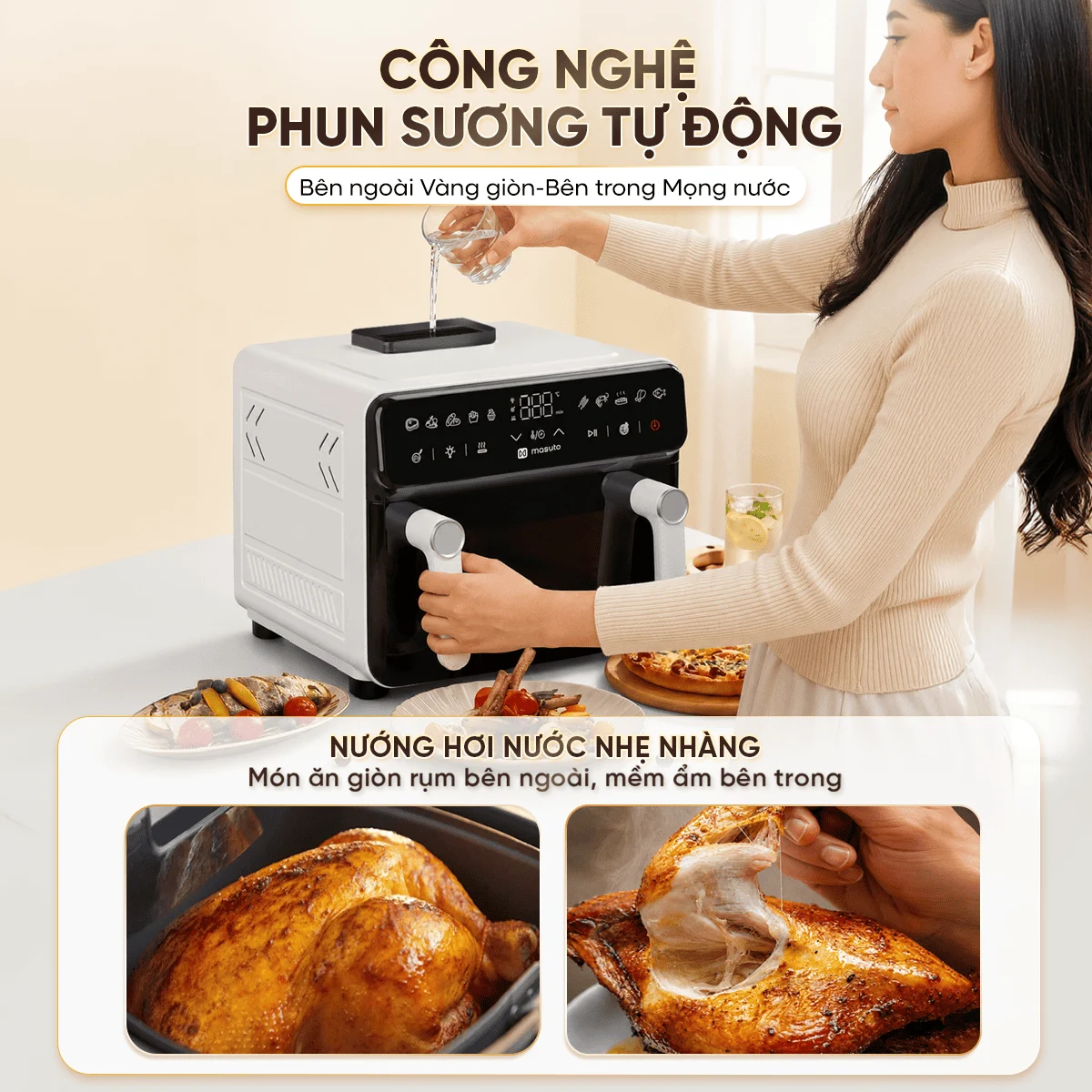Nồi Chiên Không Dầu Masuto MSPPrimeAir 12 Lít 8