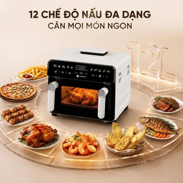 Nồi Chiên Không Dầu Masuto MSPPrimeAir 12 Lít