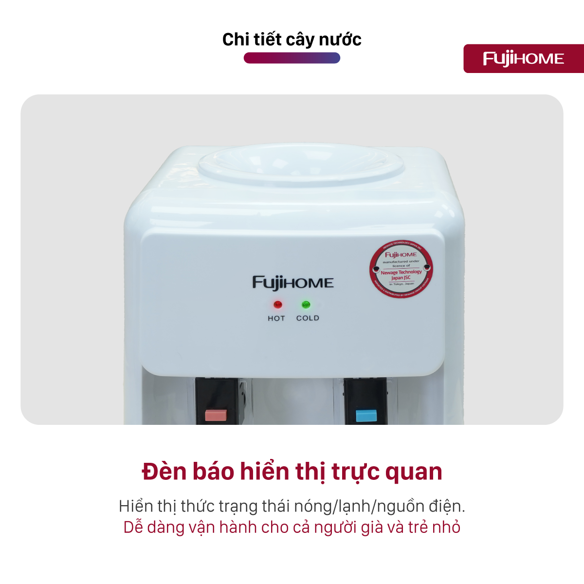 Cây Nước Nóng Lạnh Để Bàn Mini Fujihome WD201E 4