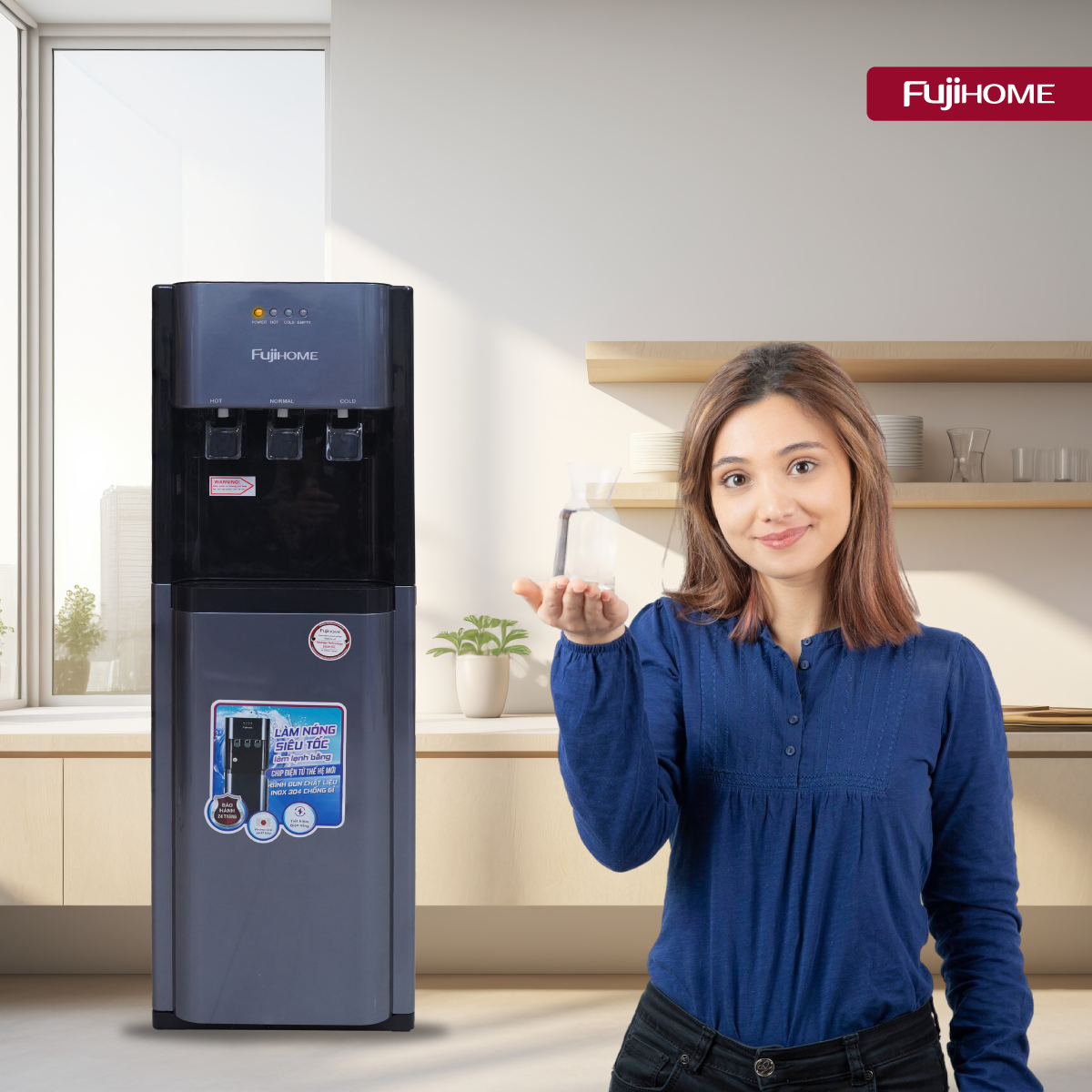 Cây Nước Nóng Lạnh Bình Âm Cao Cấp Fujihome WD211UE 4