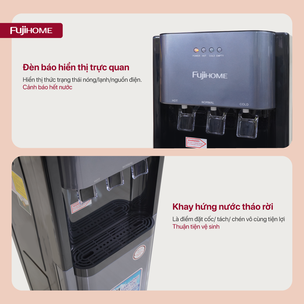 Cây Nước Nóng Lạnh Bình Âm Cao Cấp Fujihome WD211UE 5
