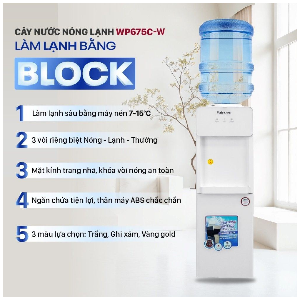 Cây Nước Nóng Lạnh Fujihome WD675C-W 1