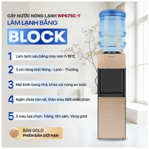Cây Nước Nóng Lạnh Fujihome WD675C-Y