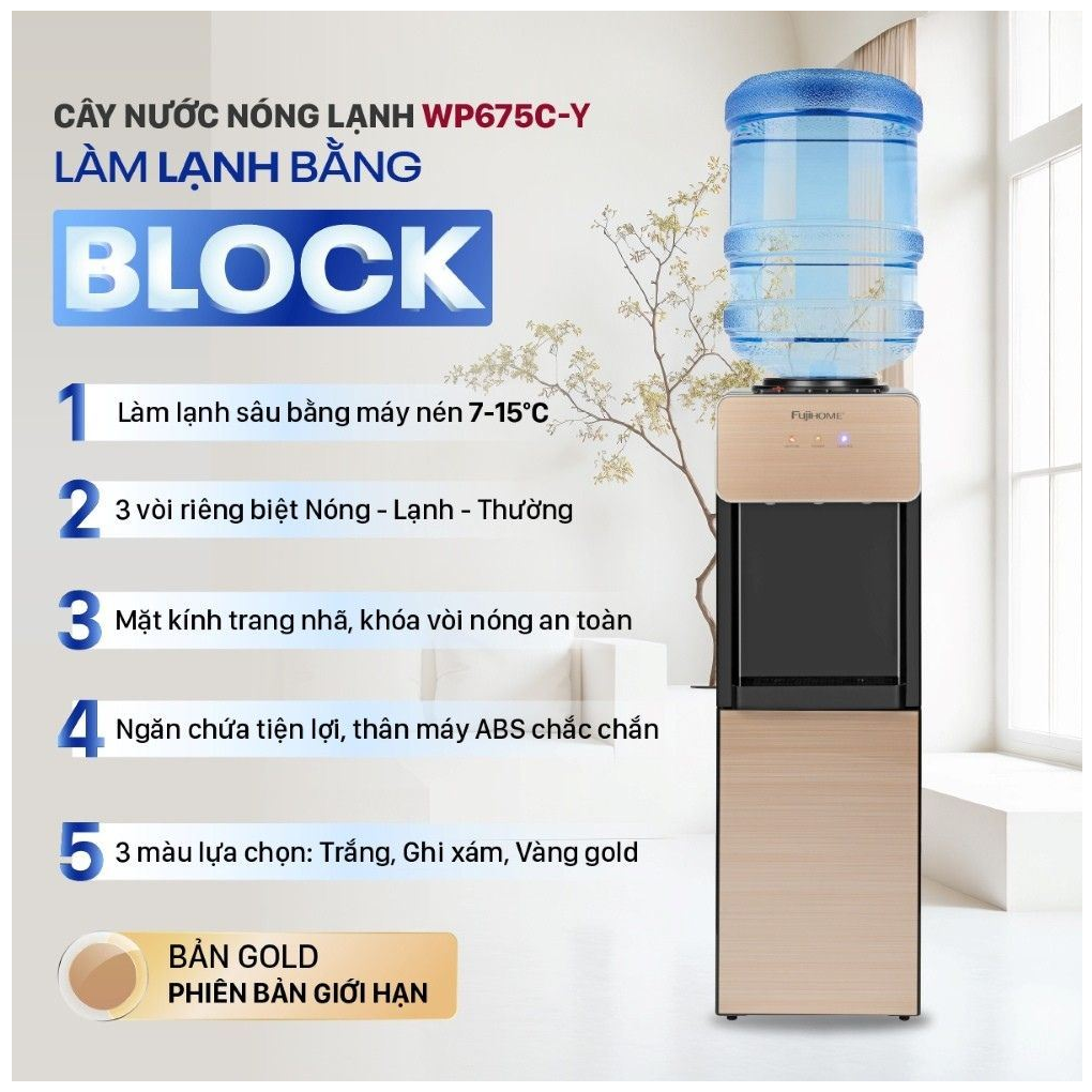 Cây Nước Nóng Lạnh Fujihome WD675C-Y 1
